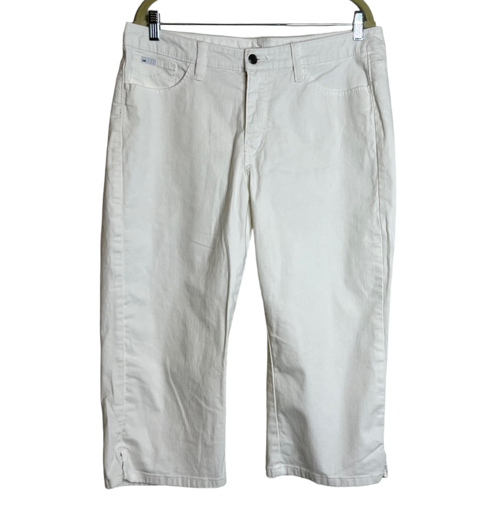 Lee Lower on the Waist Womens Cropped Jeans Size 16M White 5-Pocket Cotton Spx